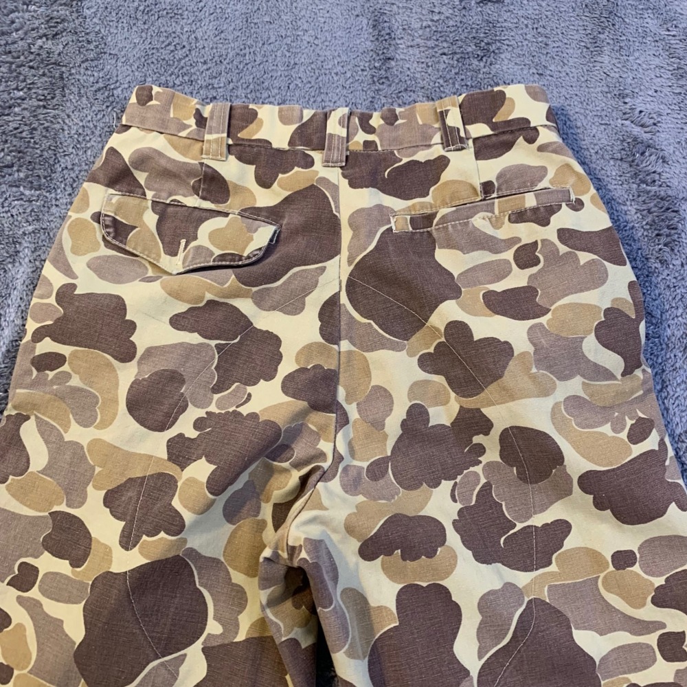 Vintage Four Square Duck Hunter Camo Pants Mens 30x29 Frog Skin Canvas Hunting - Picture 8 of 8